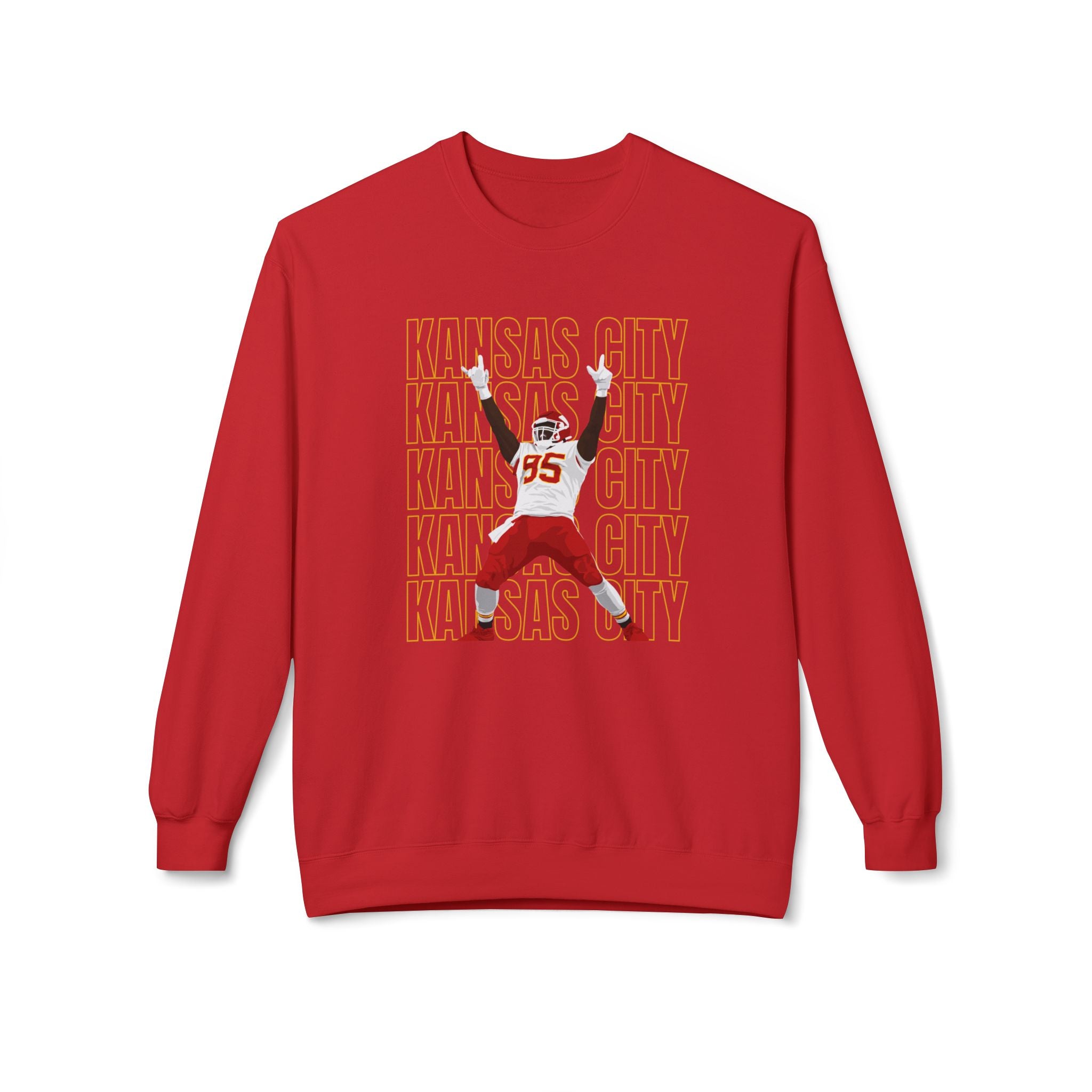 Kansas City Chris Jones Fleece Crewneck Sweatshirt